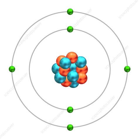 Carbon-13, atomic structure - Stock Image - C047/5350 - Science Photo Library