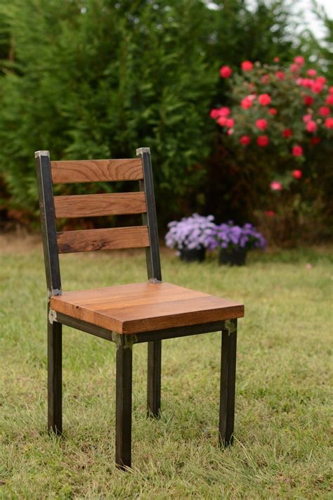 Wood and Steel Dining Chair - Reclaimed Lumber | Steel dining chair, Dining chairs diy, Rustic ...