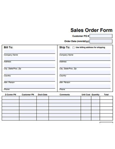 Sales Order - 14+ Examples, Format, Pdf