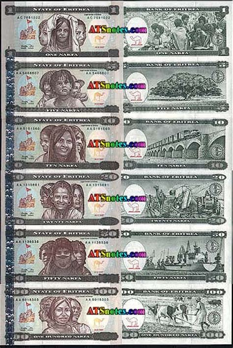 Eritrea banknotes - Eritrea money catalog and Eritrean currency history