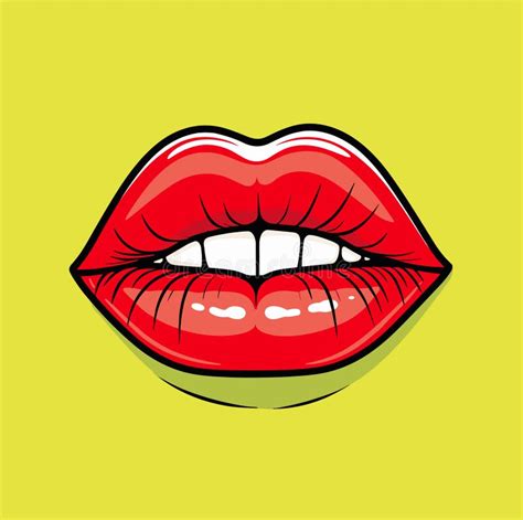 Simple Vector Clip Art Illustration of Red Lips Giving Kisses. Isolated ...