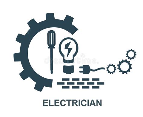 Vector Icon, Electrician`s Logo, Repair and Construction Work. Stock Vector - Illustration of ...