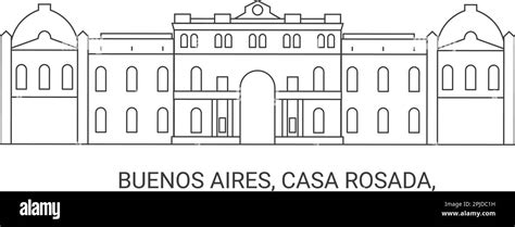 Argentina, Buenos Aires, Casa Rosada, travel landmark vector ...