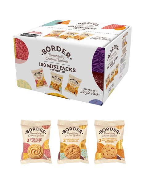 Buy Border Biscuits 100 Packs, Mini Multipacks Biscuits Box, 3 Flavour Variety Luxury Biscuits ...