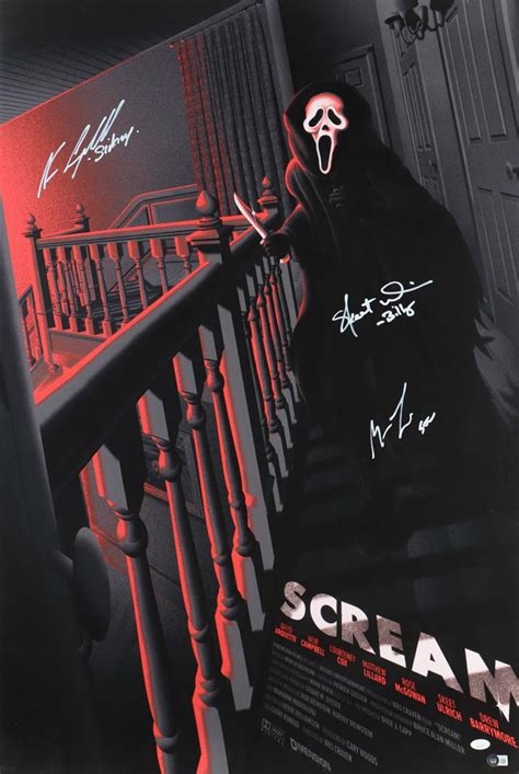 Neve Campbell, Skeet Ulrich & Matthew Lillard Signed "Scream" 27x40 ...