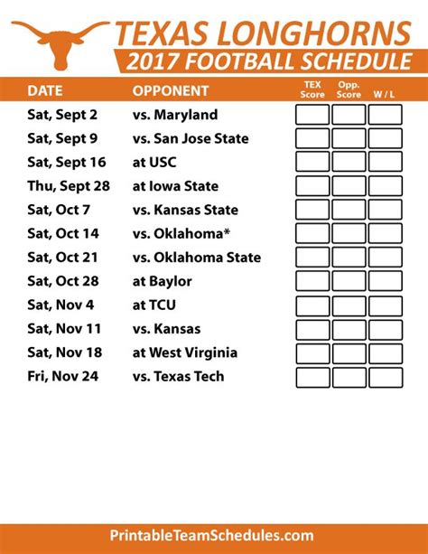 2017 Ut Football Schedule Printable - Printable Word Searches