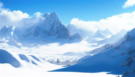 Premium AI Image | amazing Snowy Winter Panorama of Covered Mountains ...