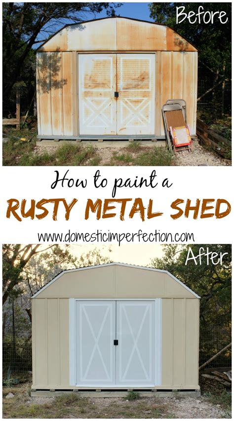 How to Paint a Rusty Metal Shed - Wildfire Interiors