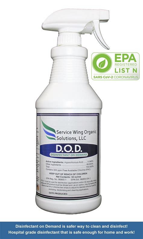 Hypochlorous Acid - Disinfectant on Demand 32 ounce — Service Wing ...