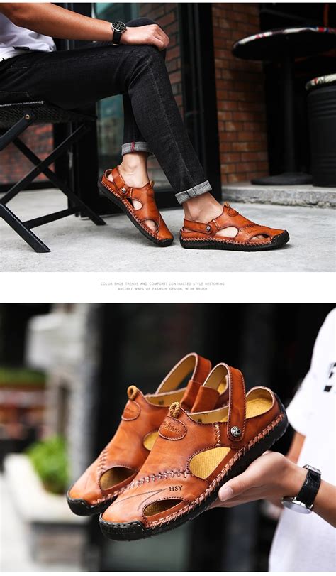 Men Classic Roman Leather Sandals – BESMEE Shoes