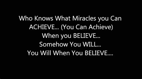 MARIAH CAREY & WHITNEY HOUSTON - WHEN YOU BELIEVE **(LYRICS ON SCREEN)** - YouTube