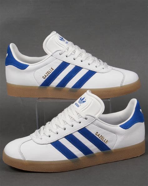 Adidas Gazelle Leather Trainer, white, royal, originals,mens