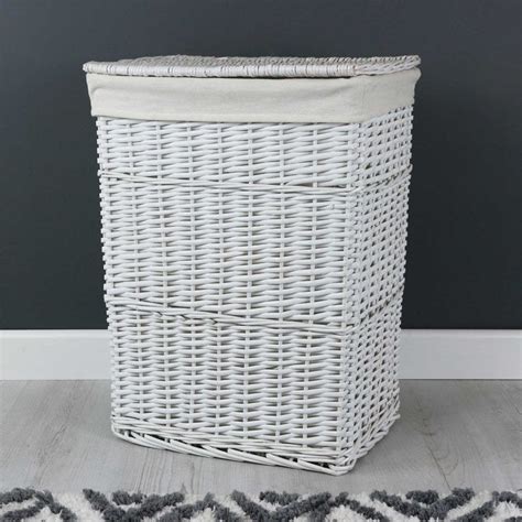 White Wicker Lightweight Laundry Basket - The Basket Company