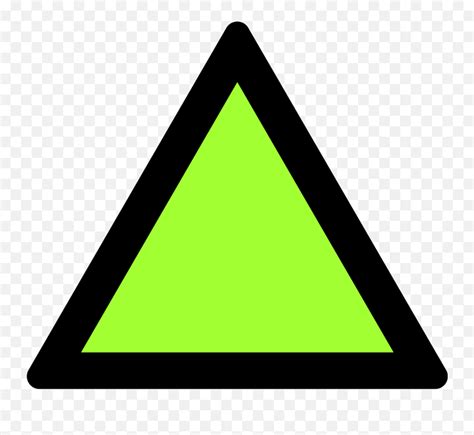 Triangle Clip Clipart - Green Triangle With Black Border Png,Green ...