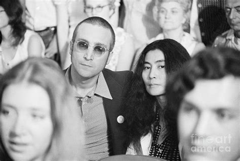 John Lennon Wshort Haircut & Yoko Ono Photograph by Bettmann - Pixels