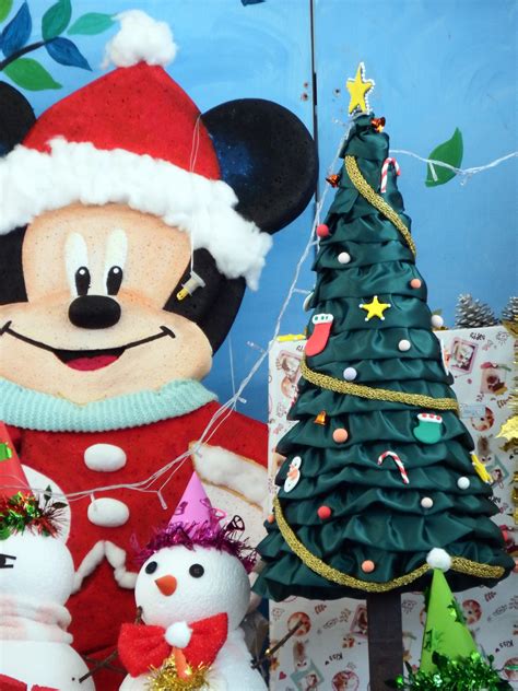 Free photo: Mickey Mouse Disney Christmas Scene - Art, Handmade, Tree ...