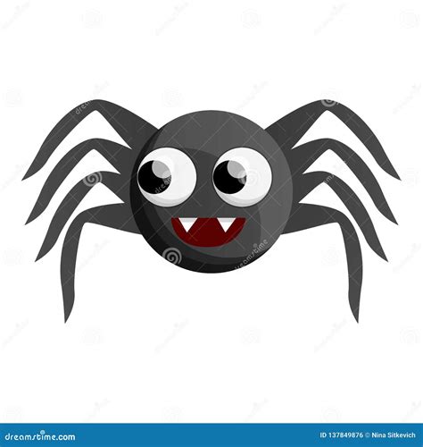 Cute Spider Icon, Cartoon Style Stock Vector - Illustration of cute, black: 137849876