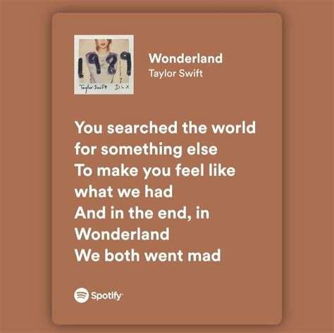 Taylor Swift 1989 Wonderland Lyrics