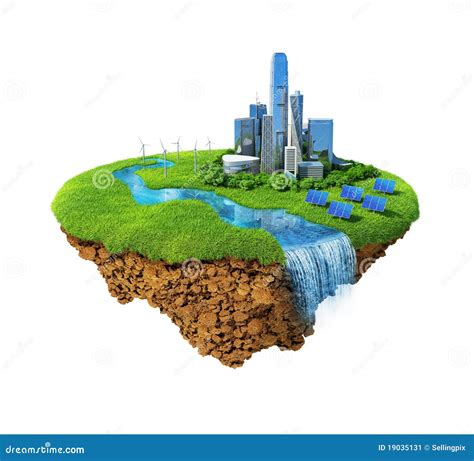 Eco city concept stock illustration. Illustration of field - 19035131