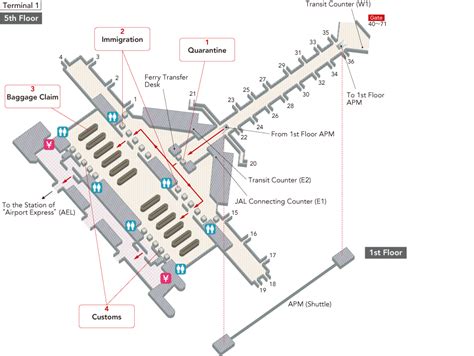 HONG KONG INTERNATIONAL AIRPORT/Terminal Map (Airport Guide) - JAL ...