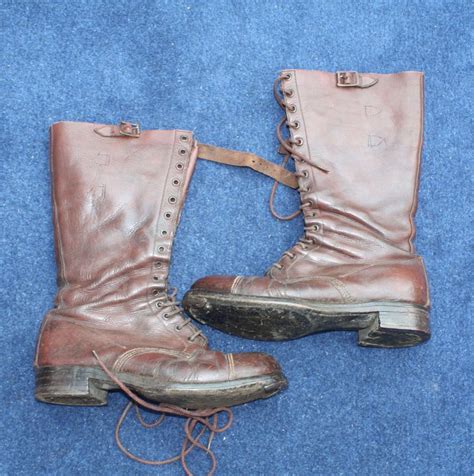 WW1 BRITISH ARMY OFFICERS BROWN LEATHER BOOTS