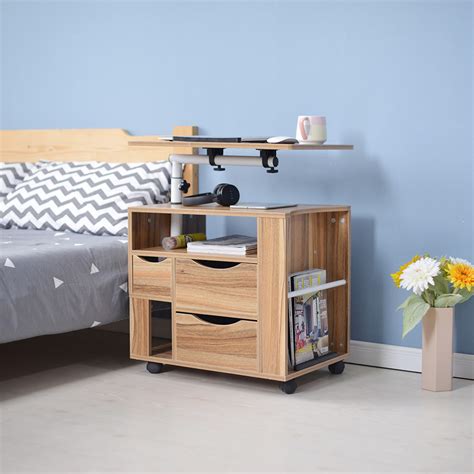 Multifunctional Bedside Cabinet Table Furniture Storage Nightstand With 4 Wheels | eBay