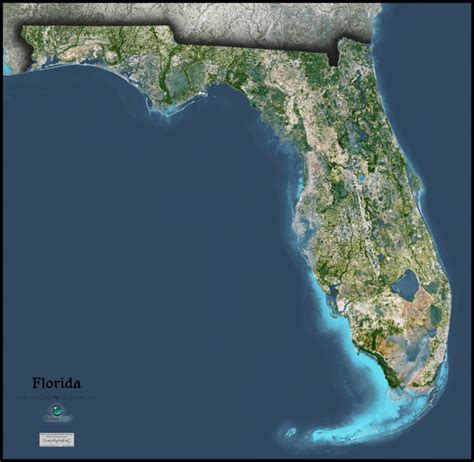 Florida Satellite Wall Map by Outlook Maps - MapSales