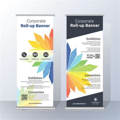 Vertical Roll Up Banner Template Design for Announce and Adverti 234713 Vector Art at Vecteezy