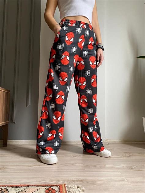 Y2K Spiderman Wide Leg Sweatpants for Teenage Clothing - mypinkfashion ...