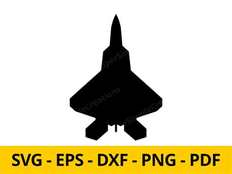 F-22 Raptor Silhouette Clipart Warbird Svg Fighter Plane Svg Plane Digital Download T-shirt ...