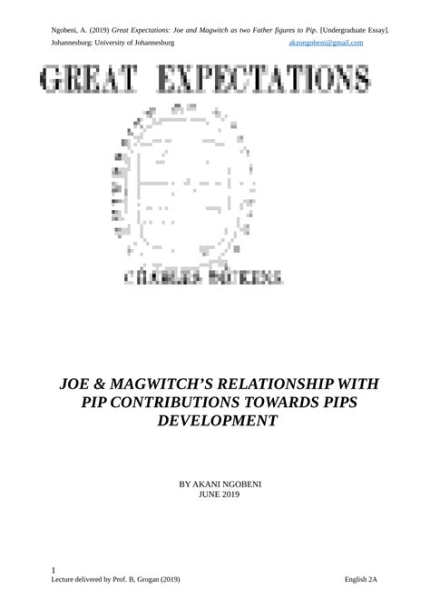 (PDF) JOE & MAGWITCH'S RELATIONSHIP WITH PIP CONTRIBUTIONS TOWARDS PIPS ...