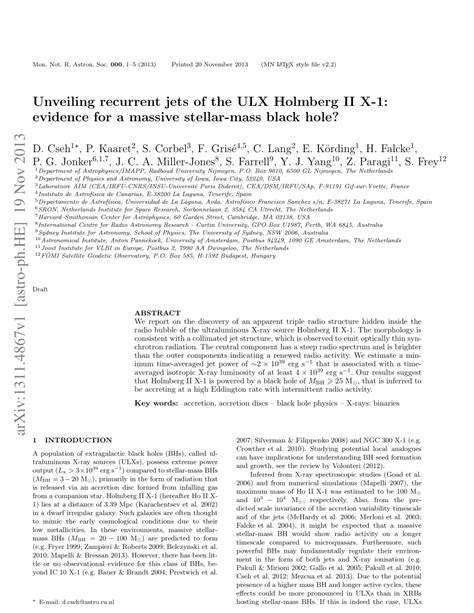 (PDF) Unveiling recurrent jets of the ULX Holmberg II X-1: evidence for ...