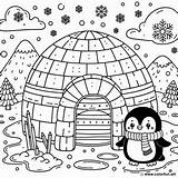12 Coloring Pages Of Igloos  Free For Kids ColorFunart sketch template
