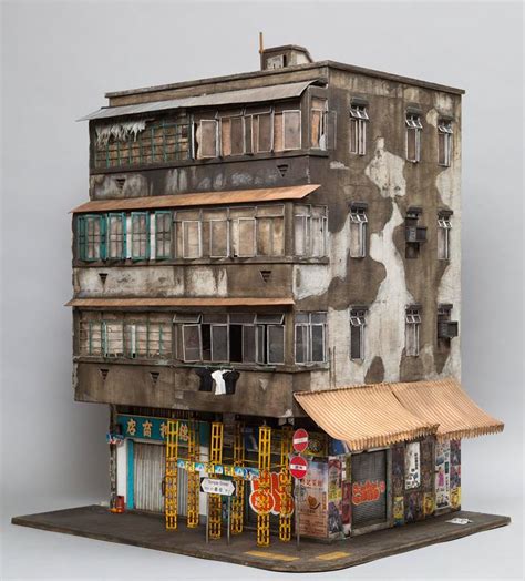 Joshua Smith - Temple Street - miniature Chinese urban building sculpture Hong Kong Koowlon For ...