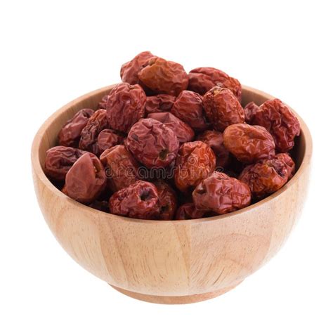 Dried Jujube Fruits in Wooden Bowl Chinese Herbal Medicine on a Stock Photo - Image of ...