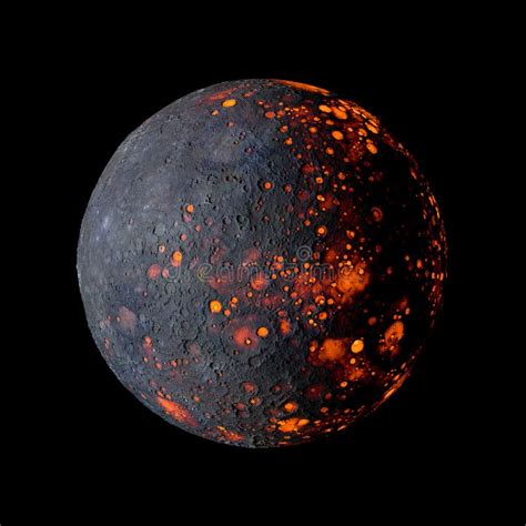 Mercury Solar System Planet on Black Background 3d Rendering. Stock ...