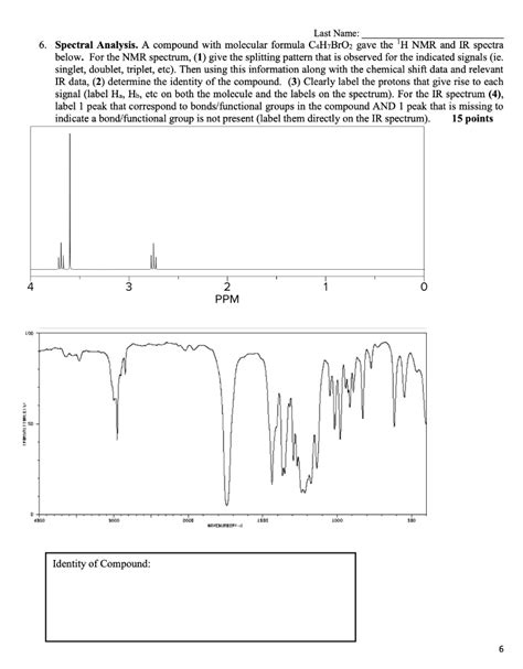 Solved Organic chemistry - Spectral analysis with given | Chegg.com