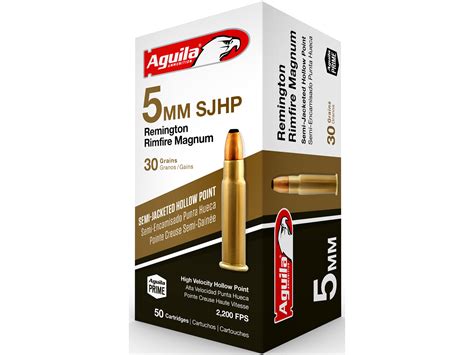 Aguila 5mm Remington Rimfire Mag Ammo 30 Grain Jacketed Hollow Point