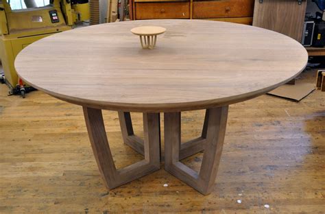 Dorset Custom Furniture - A Woodworkers Photo Journal: a round expanding dining table with a leaf