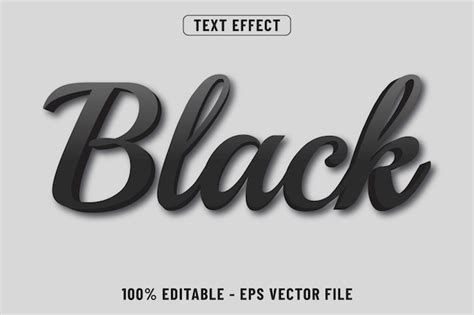 Premium Vector | Black 3d text effect Design