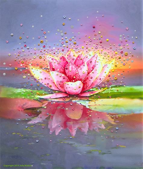 The Energy Art Store By Julia Watkins — Pink Lotus Energy Painting - Giclee Print