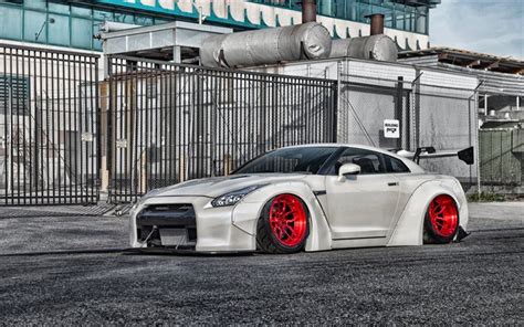 Download wallpapers 4k, Nissan GT-R, low rider, tuning, R35, 2019 cars ...