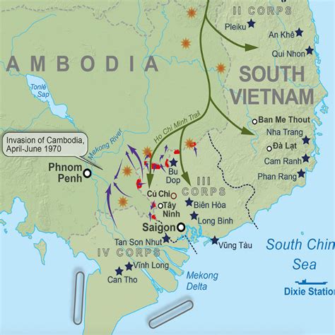 Vietnam War Map Of Battles