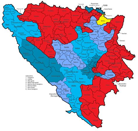 Map of Bosnia and Herzegovina (Map Administrative Divisions) : Worldofmaps.net - online Maps and ...