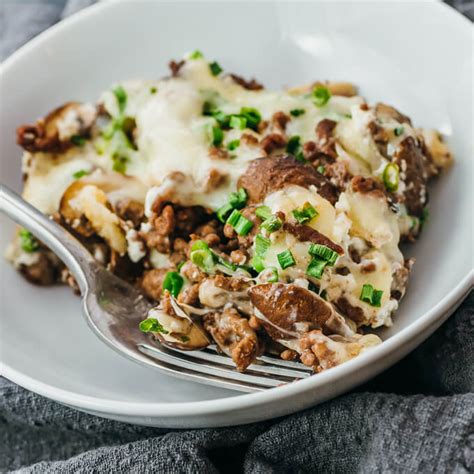 Mushroom Cheeseburger Casserole - Savory Tooth