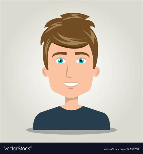 Cartoon man icon face isolated Royalty Free Vector Image