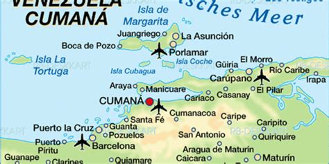 Map of Cumana (Region in Venezuela) | Welt-Atlas.de