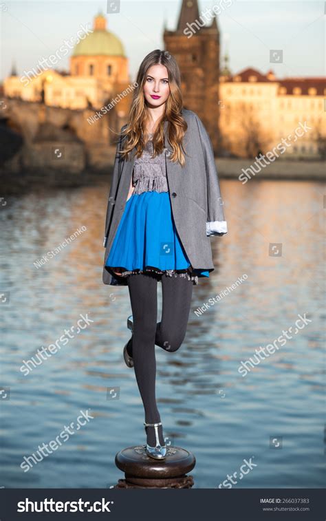 Fashion Woman Model Long Legs Posing Stock Photo 266037383 | Shutterstock