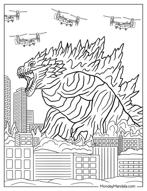 20 Godzilla Coloring Pages (Free PDF Printables)