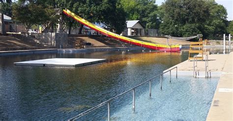 Float at Landa Park Aquatic Complex in San Antonio at Landa Park